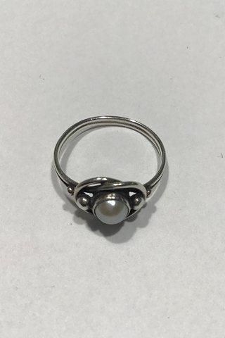 Georg Jensen Sterling Silver Ring No 5 w Pearl