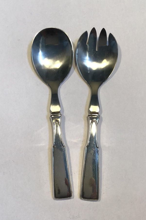 Hans Hansen Arvesølv No. 2 Silver / Steel Salad Cutlery set