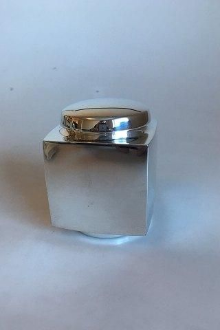 Hans Hansen Sterling Silver Square Tea Box with Round Lid by Karl Gustav Hansen No. 2/100 from 1984