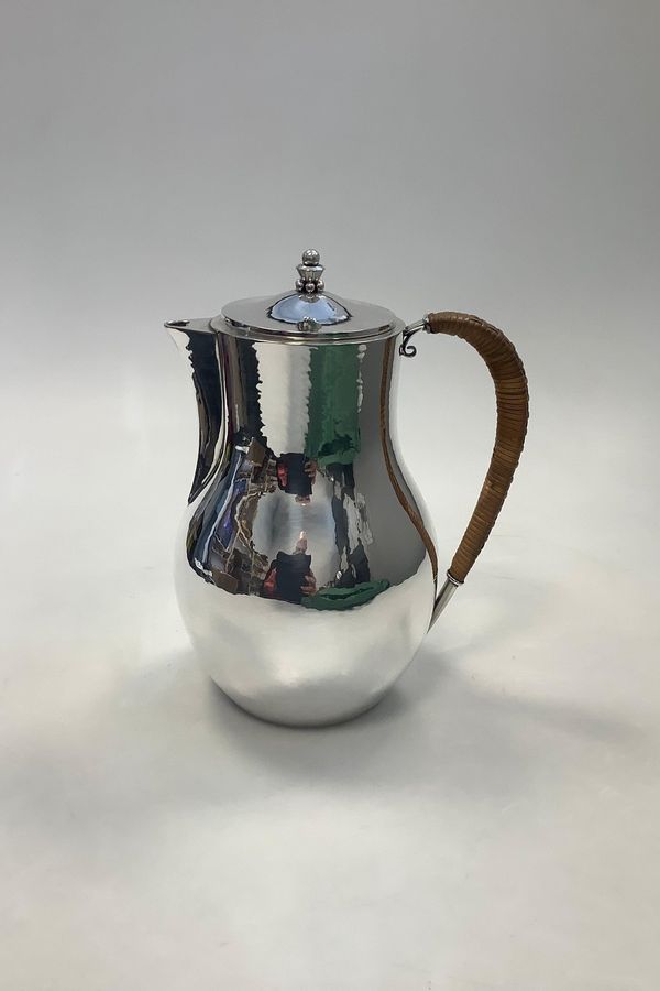 Hans Hansen Sterling Silver Coffee Pot designed by Karl Gustav Hansen No 357