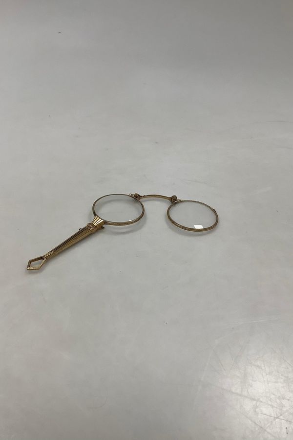 Lorgnette Glasses Spectacles in golden metal Measures 11.5cm / 4.53 inch