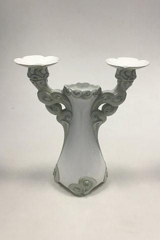 Royal Copenhagen Art Nouveau Vase and 2 armed Candlestick No 408