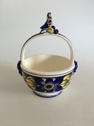 Royal Copenhagen Blue Pheasant Bowl with Handle and Blue Pheasant