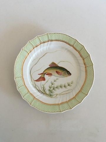 Royal Copenhagen Green Fish Dinner Plate No 919/1710 with Leuciscus Erythrophthalmus