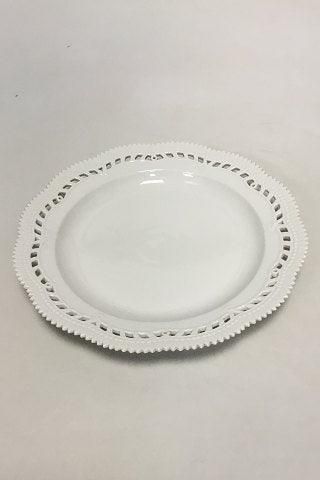 Royal Copenhagen White Flora Danica Pearl Pattern Charger plate with pierced border No 20/3574