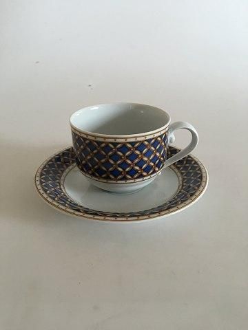 Royal Copenhagen Liselund Dark Blue Coffee Cup and saucer No 072/073