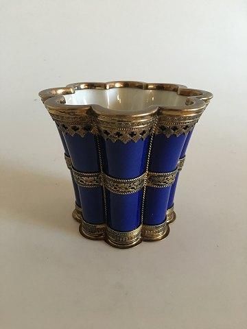 Royal Copenhagen Large Margrethe Cup with Sterling Silver mounting by Anton Michelsen