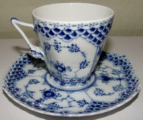 Royal Copenhagen Blue Fluted Full Lace Coffee Cup No 1036