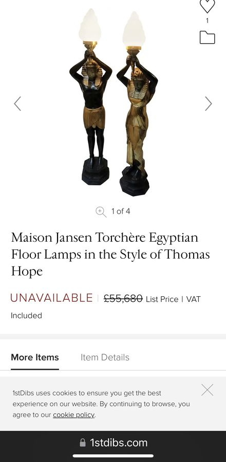 Antique Maison Jansen Art Deco Torchere Egyptian Antique Floor Lamps in the style of Thomas Hope