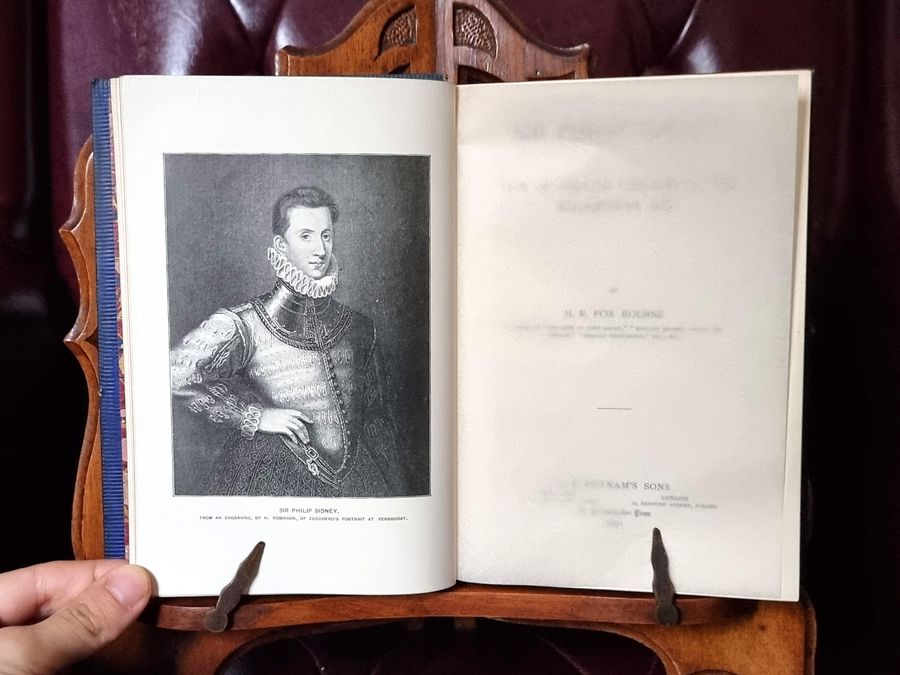 Antique 1891 Antique Leather Book 'Sir Philip Sidney, Elizabethan Age', 19th Century 