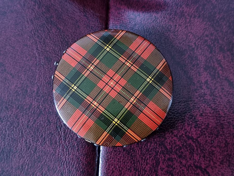 Antique Antique 19th Century Tartanware 'Prince Charlie'  Sewing Pin Cushion, Mauchline, Treen