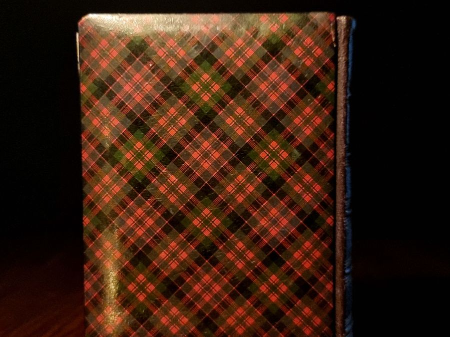 Antique Antique 19th Century Tartanware Bound Book 'Scotts Poetical Works' Victorian Leather Binding, Mauchline Ware, Treen 