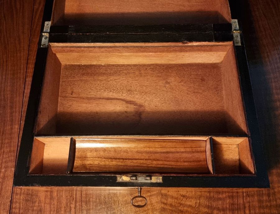 Antique Superb Antique 19th Century Tunbridge Inlaid Walnut Writing Slope Box, Victorian