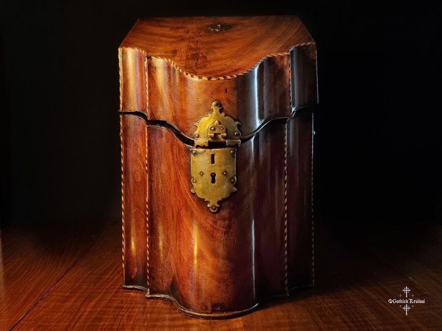 Antique George III Inlaid Knife Box, Antique Georgian Storage Box For Restoration