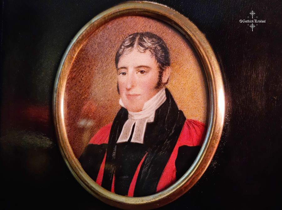 Antique Interesting Fine Early 19th Century Miniature Portrait Painting Depicting Rev. Dr. John Kingdon CLEEVE 1765 - 1841