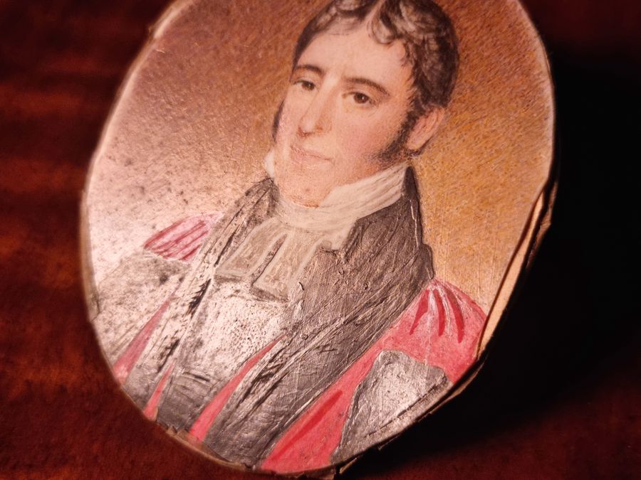 Antique Interesting Fine Early 19th Century Miniature Portrait Painting Depicting Rev. Dr. John Kingdon CLEEVE 1765 - 1841