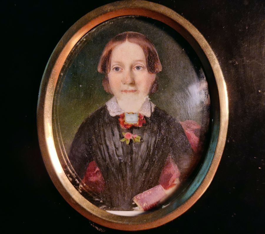 Antique Pair Of Superb Fine Painted Early 19th Century Miniature Portrait Paintings, Watercolour