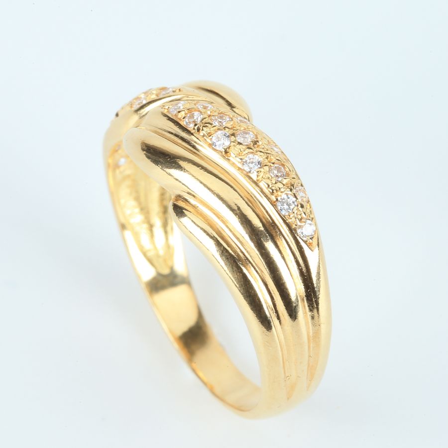Antique 19K Gold Ring with Diamonds