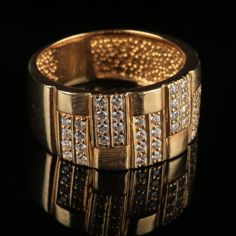 Antique 19K Gold Ring with Diamonds