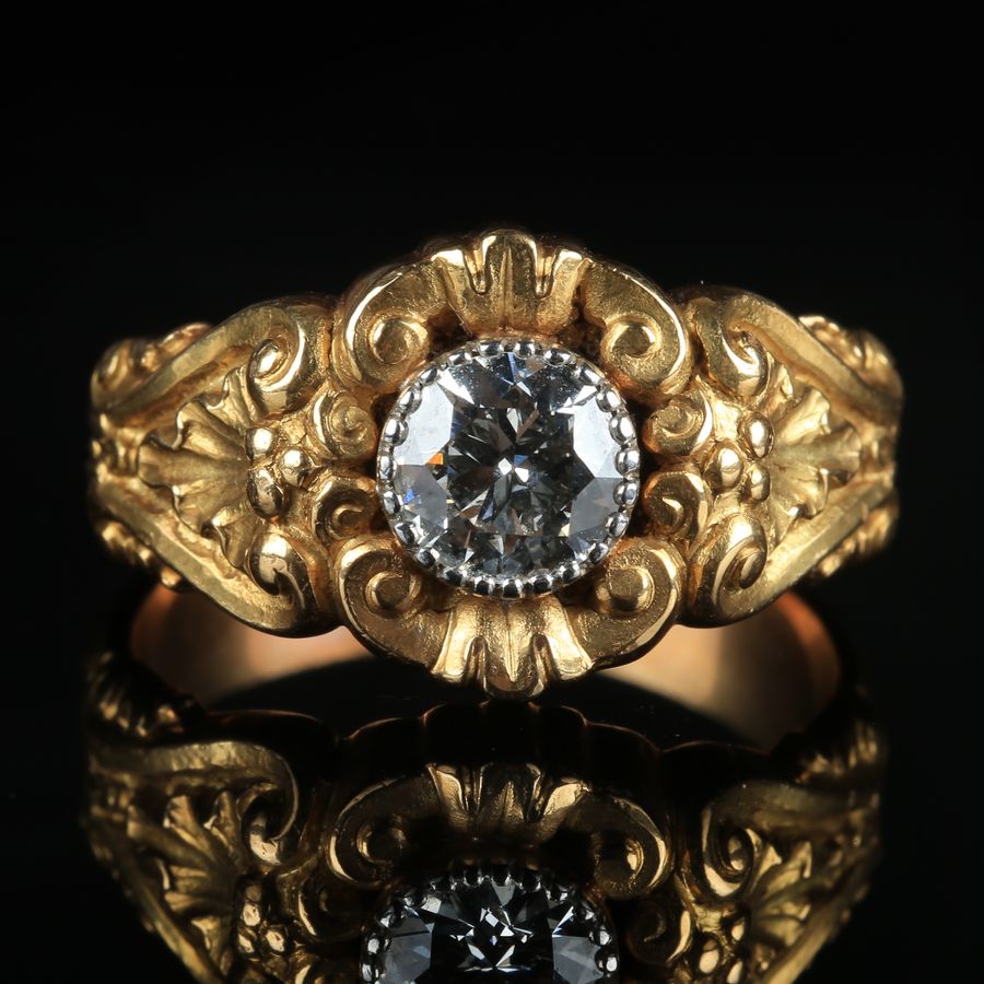 Antique 18K Gold and Diamond Ring