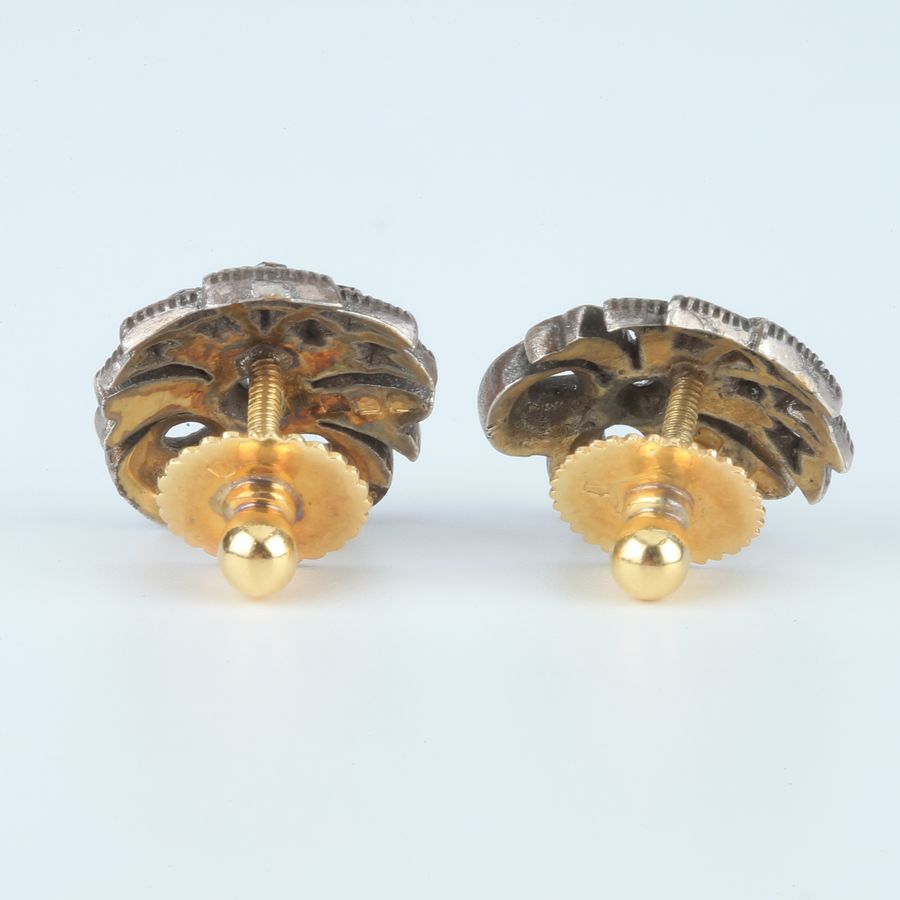 Antique 18K Gold Earings with Diamonds