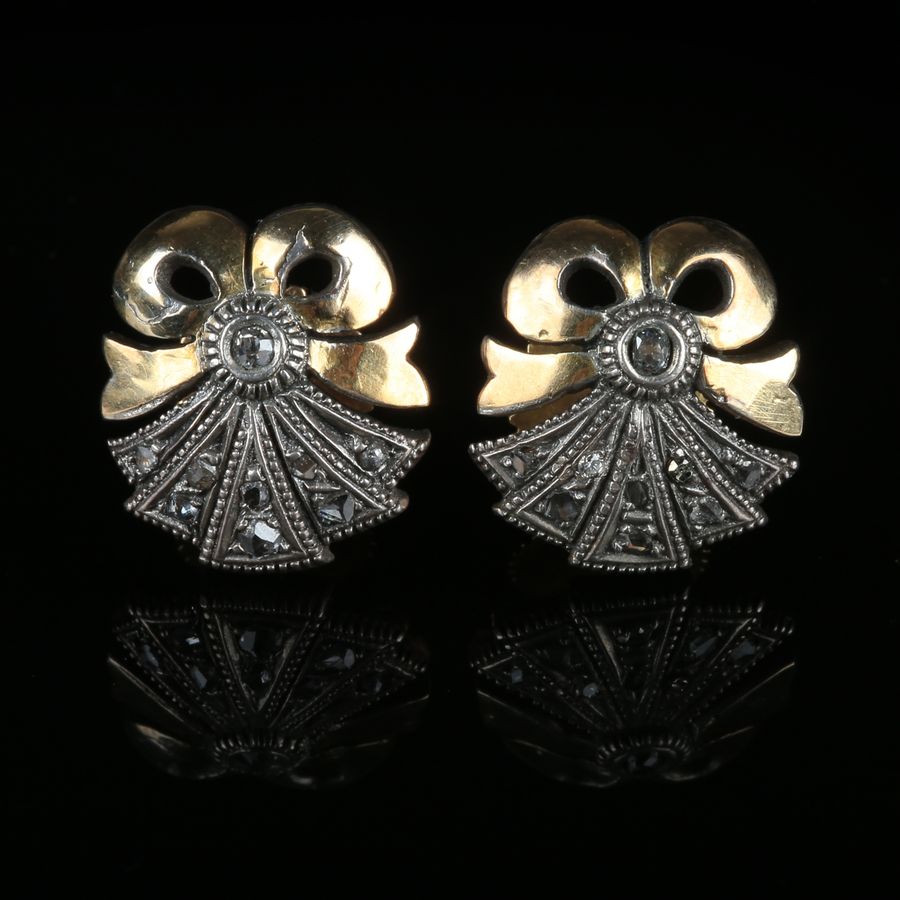 Antique 18K Gold Earings with Diamonds