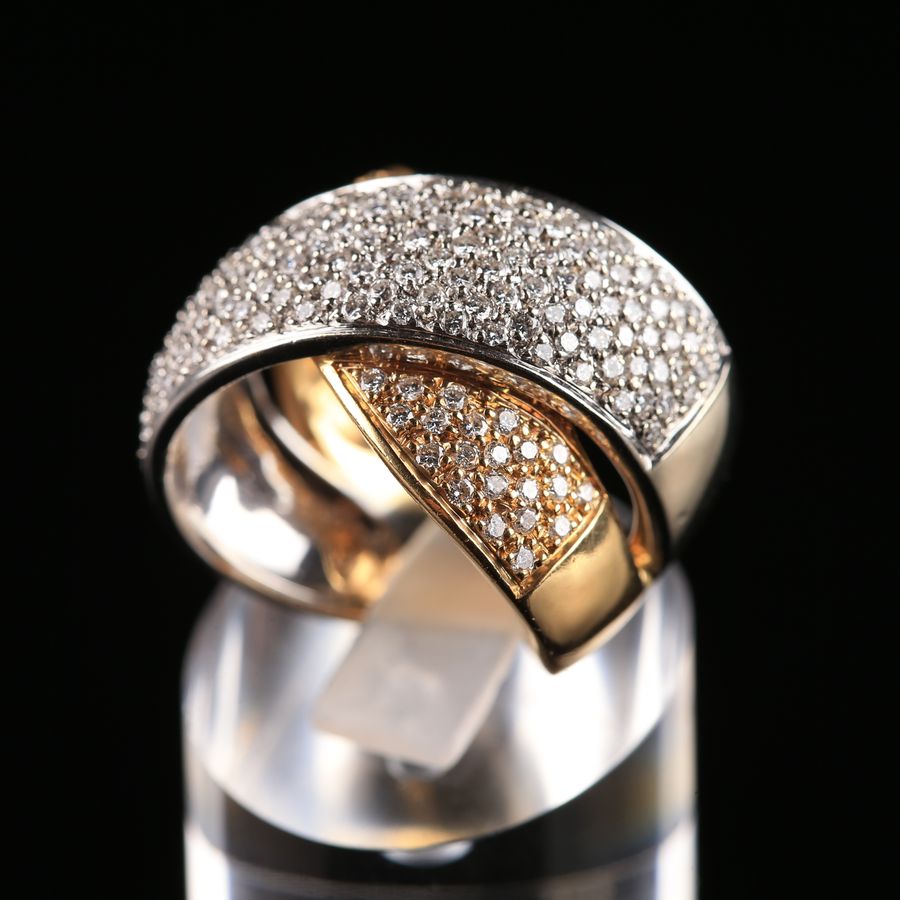 Antique 19K Gold Ring with 172 Diamonds