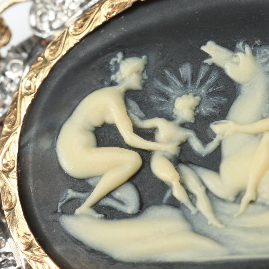 Antique Rare Gold Brooch with Diamonds - Greek mythology