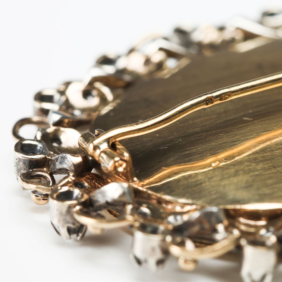 Antique Rare Gold Brooch with Diamonds - Greek mythology