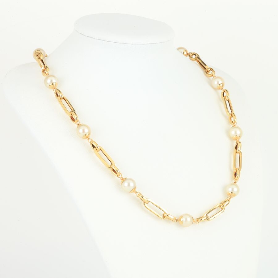 19.2K Gold Necklace (800/1000) with Pearls