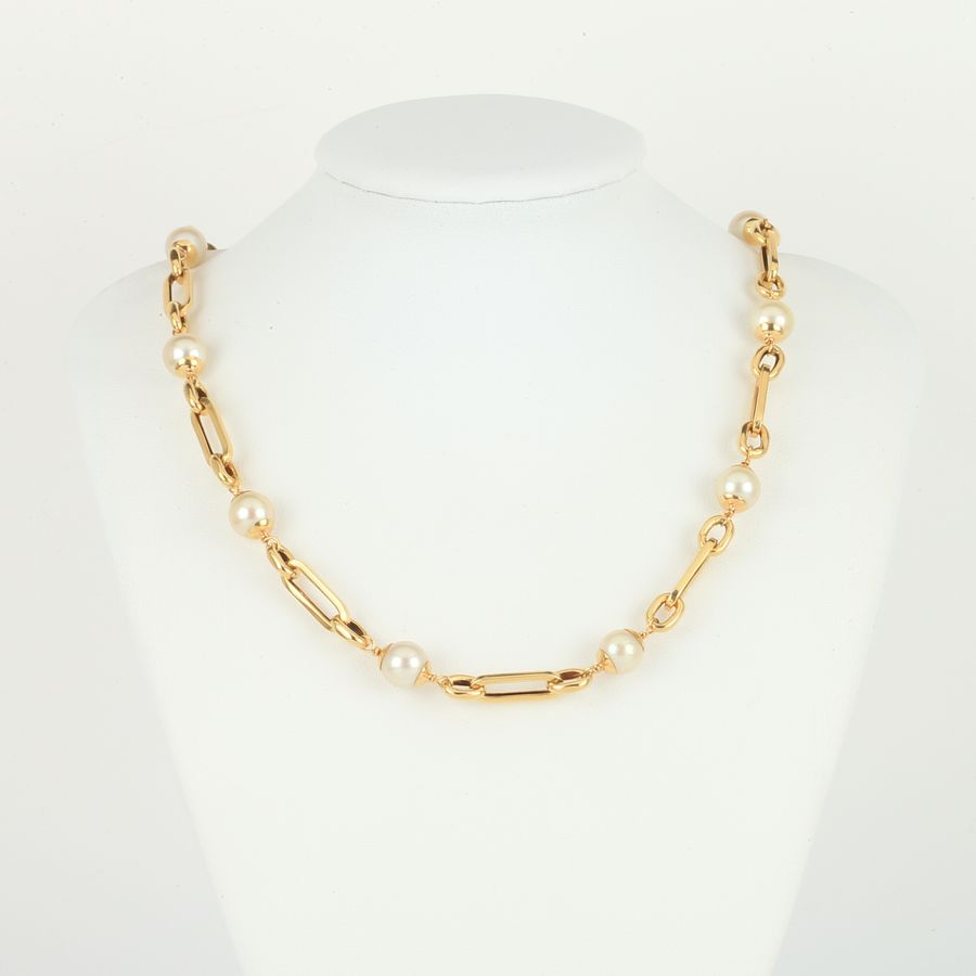 Antique 19.2K Gold Necklace (800/1000) with Pearls