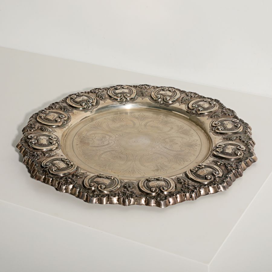 Antique 20 inches - Huge Silver Wall Plate