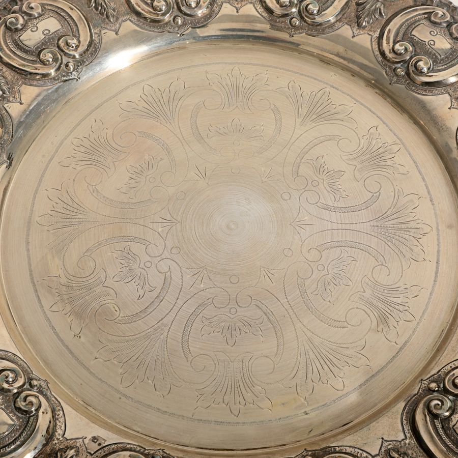 Antique 20 inches - Huge Silver Wall Plate