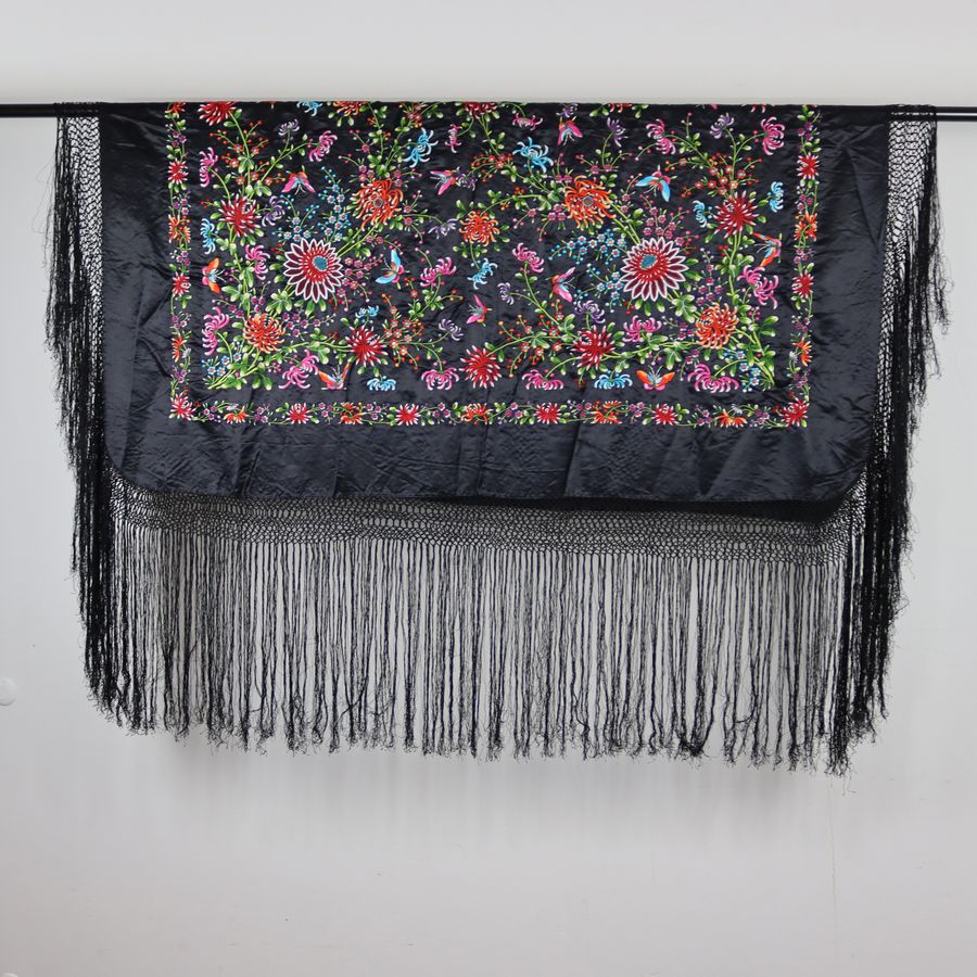 Antique Embroidered Mantle from Manila