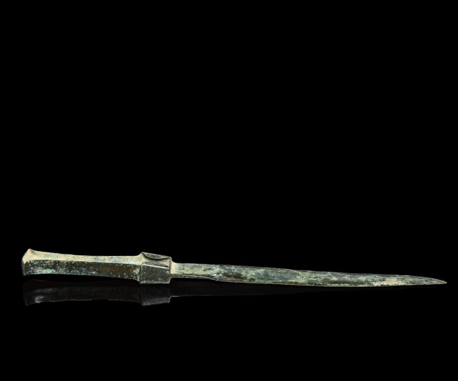 Antique Luristan Iron-age weaponry bronze dirk or short sword