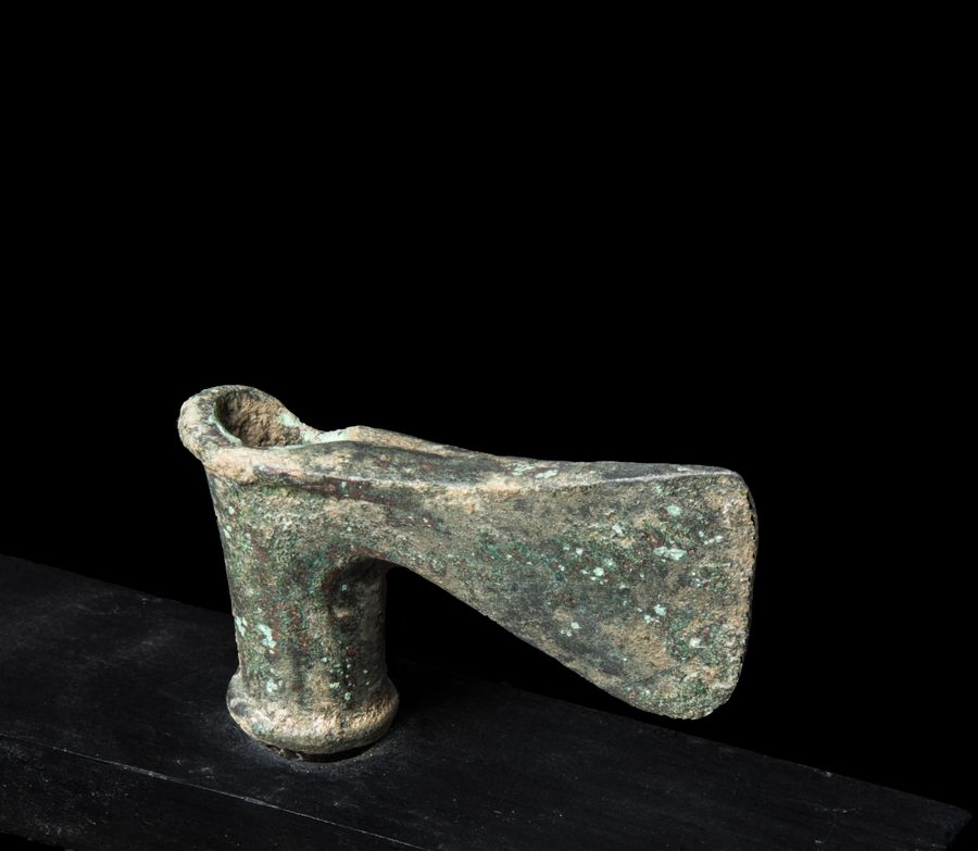 Antique Luristan bronze axe: Circa 800 BC. 