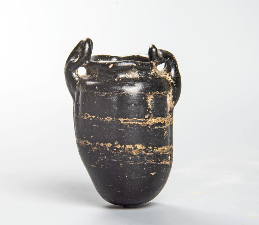 Antique Very rare Roman rod-formed glass vessel