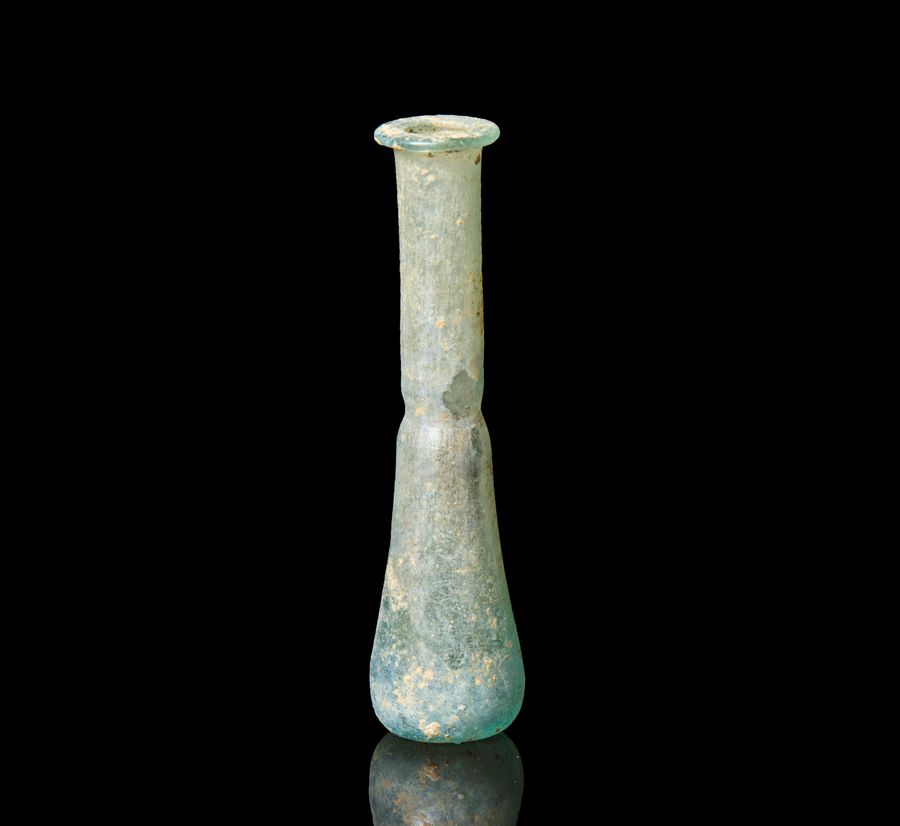 Antique Ancient Roman Glass Unguents Bottle 
