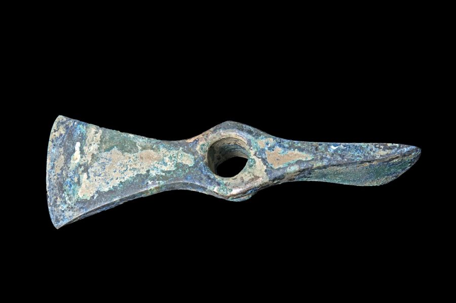 Antique Luristan Bronze Double Axe Head 1200-900 BC.