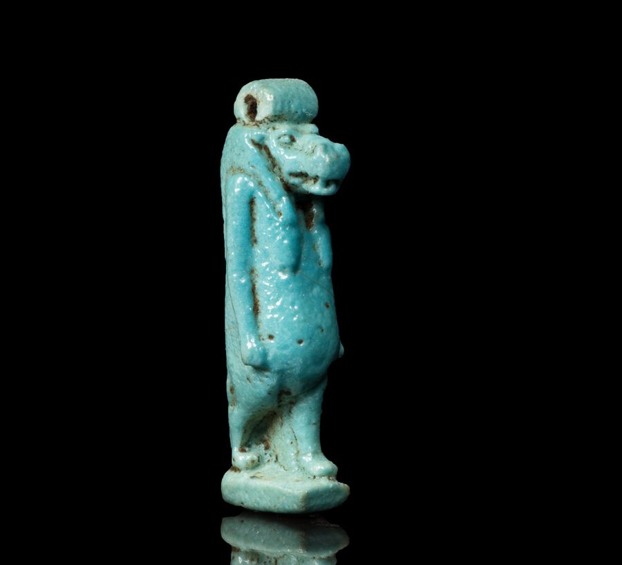 Egyptian faience amulet of Tawaret (Thoeris)
