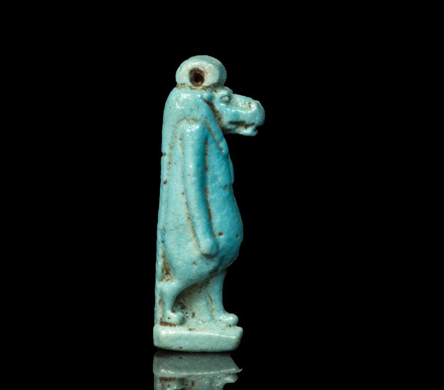 Antique Egyptian faience amulet of Tawaret (Thoeris)