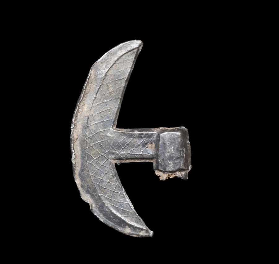 Antique Rare Medieval pewter miniature axe head 