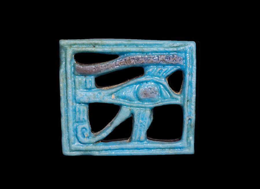 Antique Egyptian openwork Eye of Horus amulet