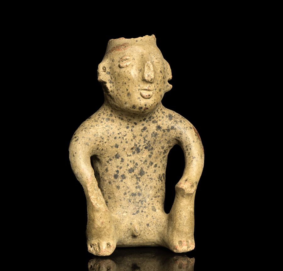 Pre-Columbian Ancient Mexico seated male vessel