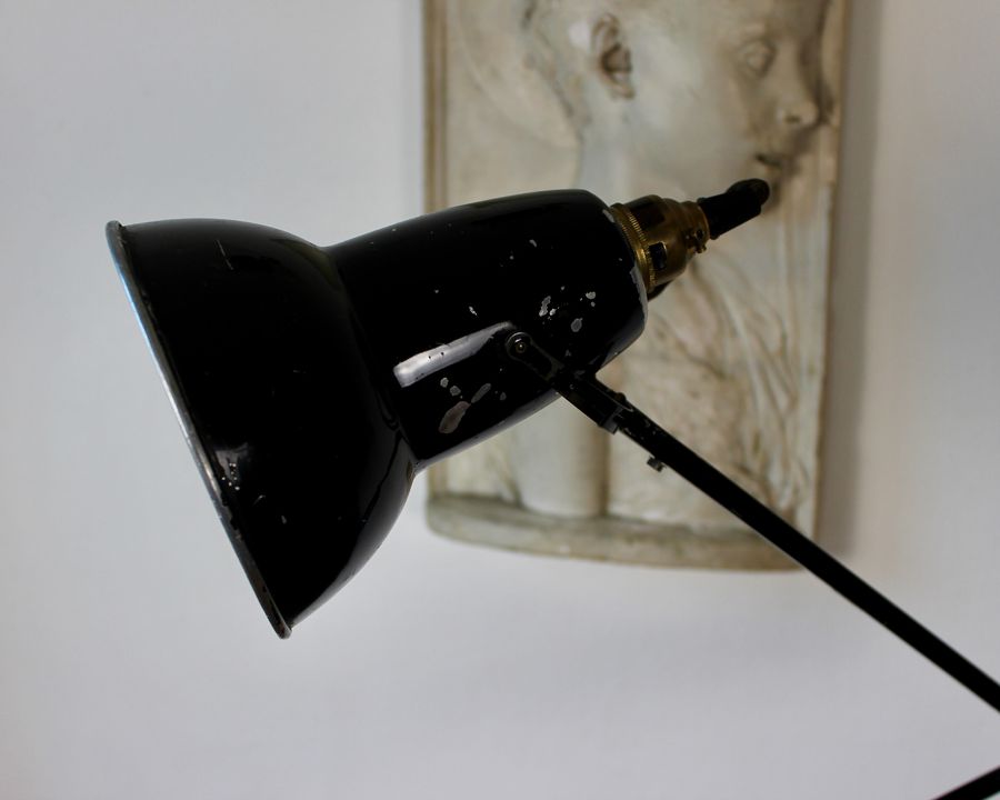 Antique Herbert Terry & Sons Model 1227 Black Anglepoise Desk Lamp 