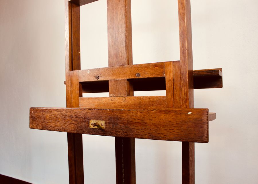 Antique 19th Century Oak Artist's Adjustable Studio Easel