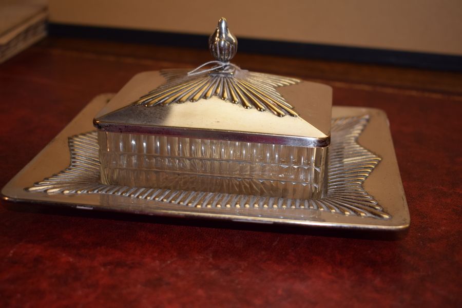 Antique Silver Plated Butter Dish