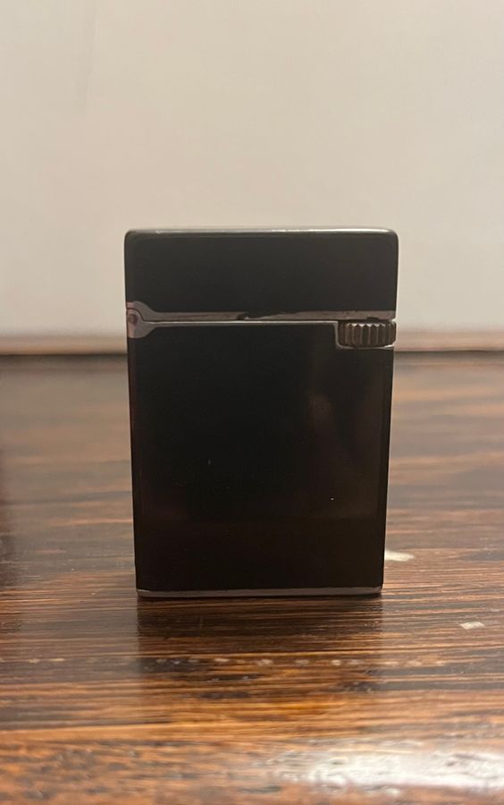 Antique S.T. DUPONT PARIS ALUMINUM PETRO LIGHTER W. BLACK 'CHINALACK' FRANC