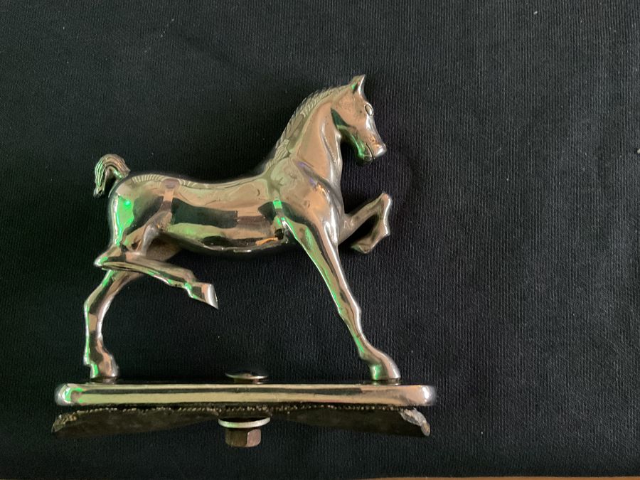 Antique Chrome plated horse car mascot