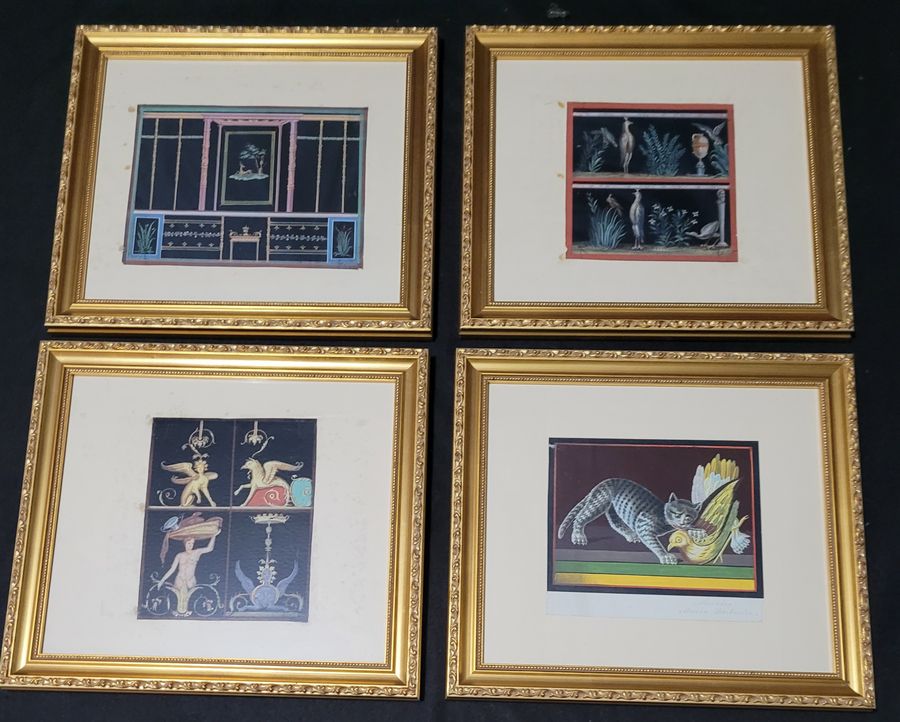A set of four Fresco Paintings